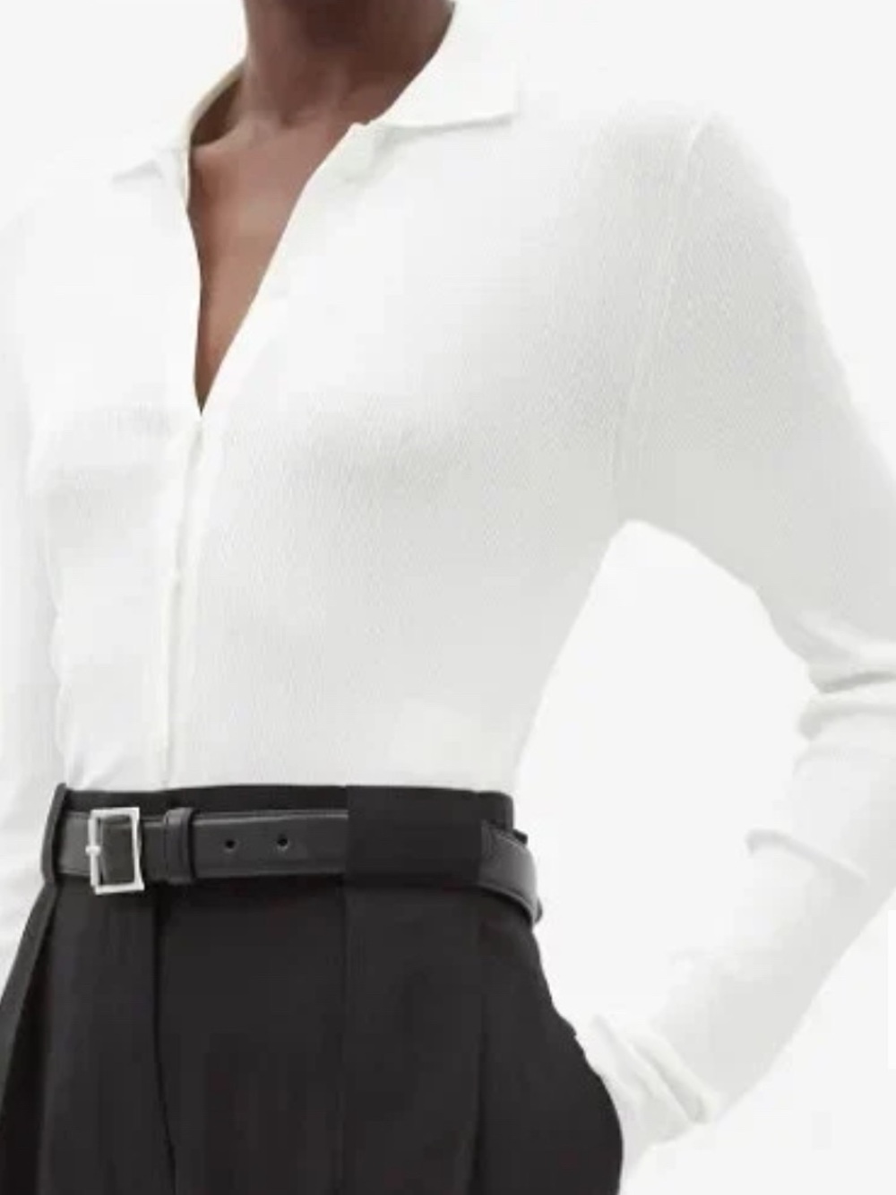 The Row Dyran Sweater in 100% silk, size Small, in white/ivory